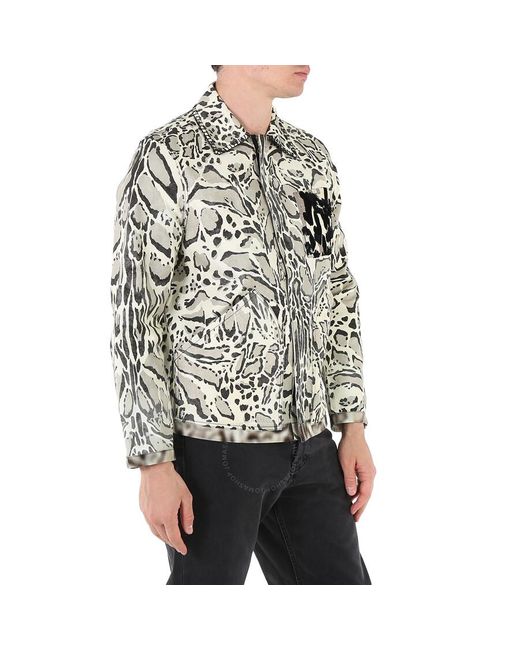 Roberto Cavalli Black Lynx Print Shirt Jacket for men