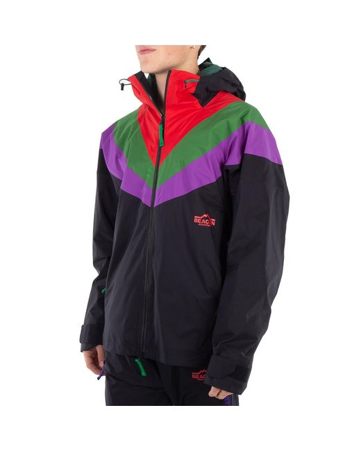 Kolor Blue Colorblock Hooded Nylon Jacket, Brand Size 1 for men