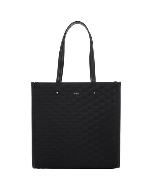 Jimmy Choo Black North-South Jacquard Tote Bag for men