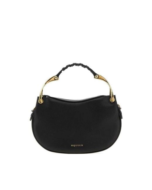 McQueen Black Wishbone Shoulder Bag