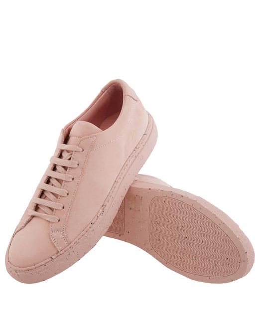 Common Projects Pink Achilles Low-top Leather Sneakers