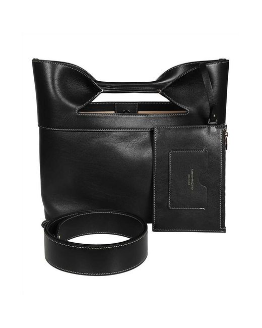 Alexander McQueen Black The Bow Small Tote