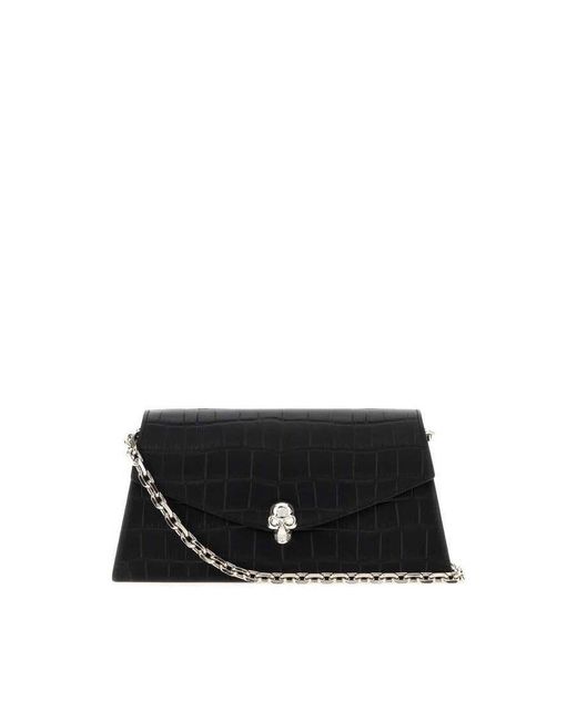 McQueen Black Skull Clutch