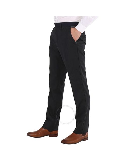 Burberry Black Charcoal Classic-fit-panelled Wool Tailored Trousers for men