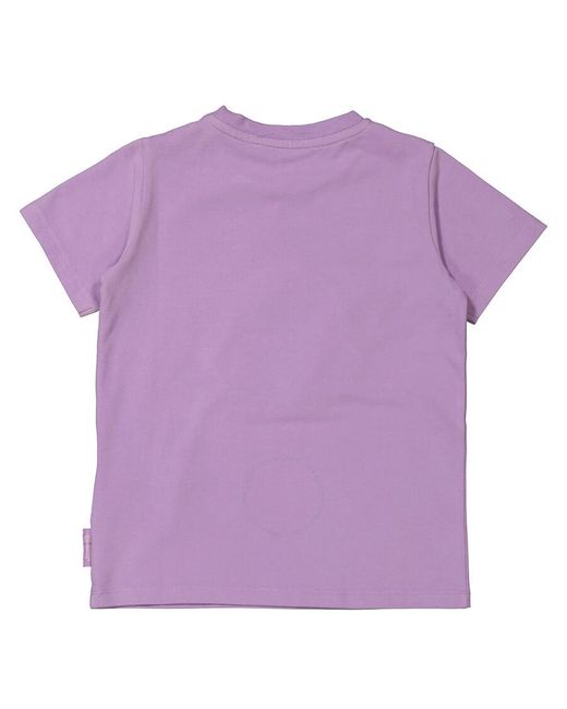 Moncler Purple Girls Lavender Logo Embroidered Cotton T-shirt