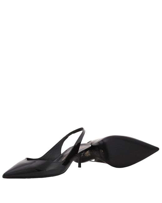 Stuart Weitzman Black Eva Patent Leather Slingback Pumps