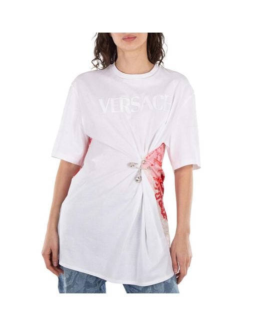 Versace White T-Shirt With 'Barocco Sea' Pattern