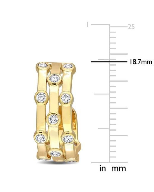 Created Forever Metallic 7/8 Ct Tgw Lab Created Diamond Triple Row Vintage Hoop Earrings