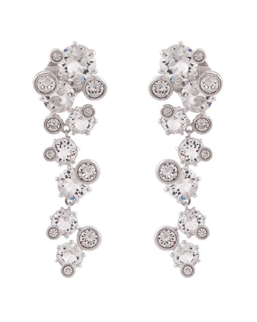 Swarovski White Constella Rhodium Plated Drop Earrings