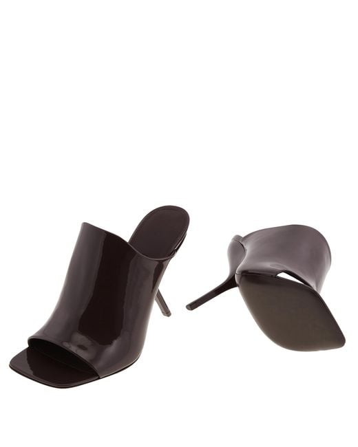 Ferragamo Brown Ferragamo Era X5 Patent Leather Mules, Size 7 C