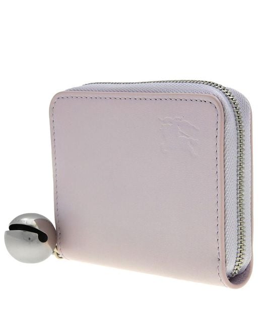 Burberry Purple Ekd Zip-Around Leather Wallet