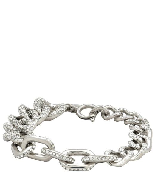 Swarovski Metallic Rhodium Plated Pave Dextera Bracelet, Size Medium