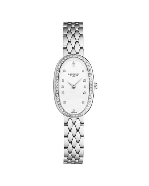 Longines White Symphonette Diamond Watch