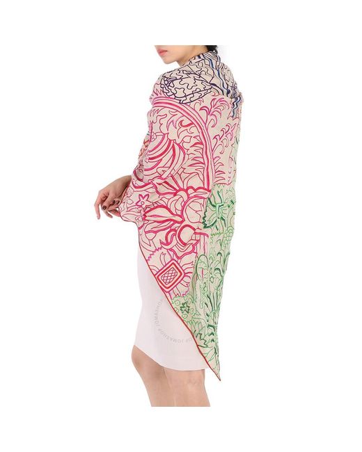 Hermès Pink Exceptionals Embroidered Shawl