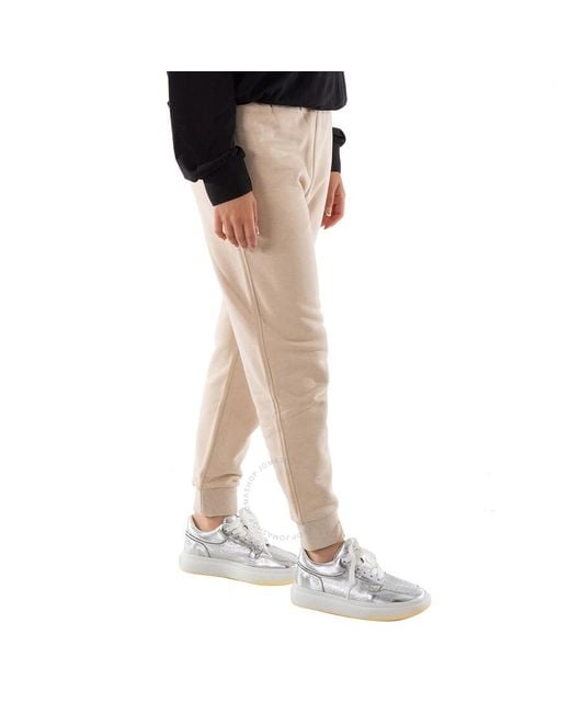 Burberry Natural Soft Taupe Larkan Logo Embroidered Track Pants