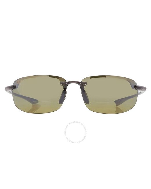 Maui Jim Gray Ho'okipa Reading Green Rectangular Sunglasses Ht807n-1125 64 for men