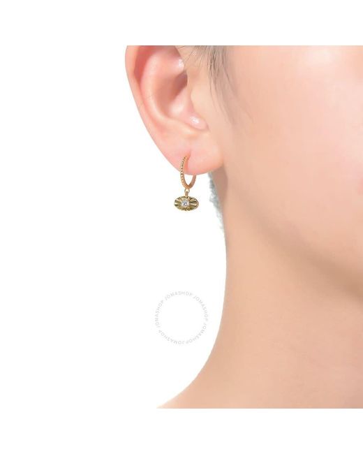 Rachel Glauber Metallic 14k Gold Plated Open Hoop Earrings