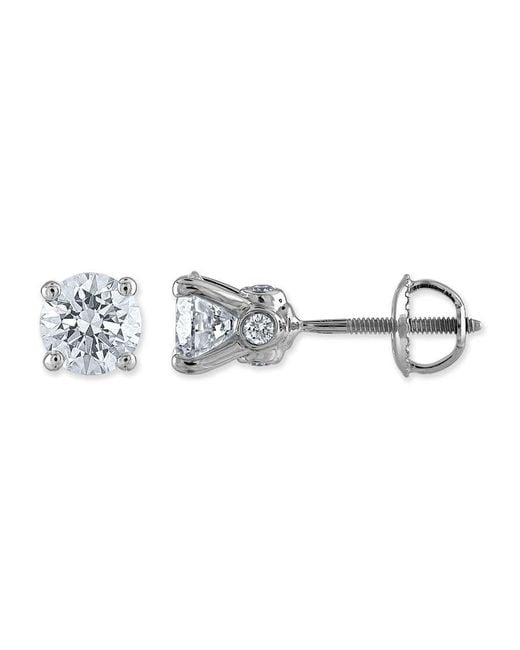 Brilliant Diamond Metallic 14Kt 2.00 Carat Lab Grown Diamond Stud Earrings For