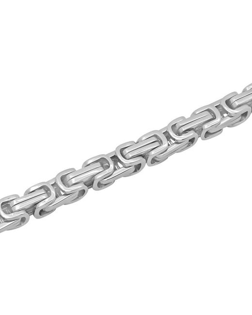 Robert Alton Metallic Byzantine Link Stainless Steel Bracelet for men