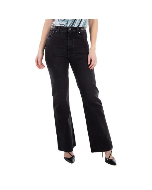 Rabanne Black Ladies 1969 Cotton Straight-Leg Jeans, Waist
