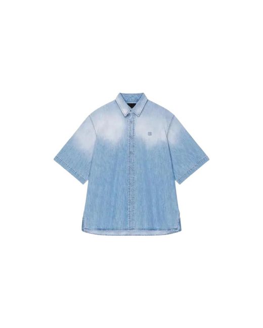 Givenchy Blue Short Sleeves Denim Shirt_Light