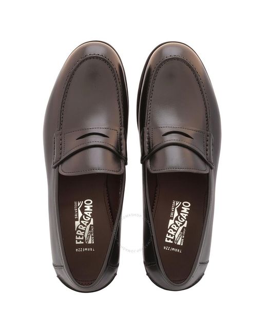 Ferragamo Salvatore Herren Leather Penny Loafers in Black for Men Lyst Canada