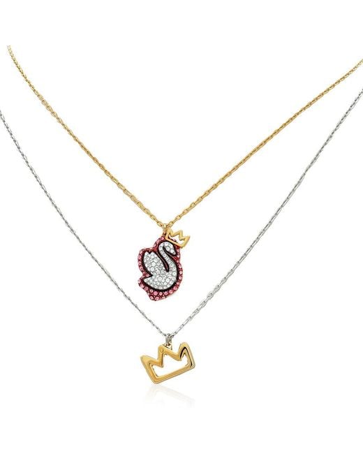 Swarovski Metallic Gema Mixed Plating Multicoloured Pendant Necklace