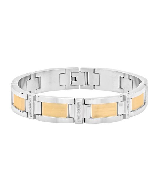 Robert Alton Metallic 1/3Ctw Diamond Stainless Steel With Finish Link Bracelet for men