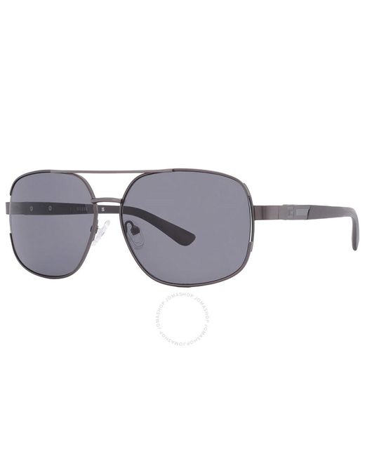 Guess Factory Gray Smoke Rectangular Sunglasses Gf0227 08a 59 for men