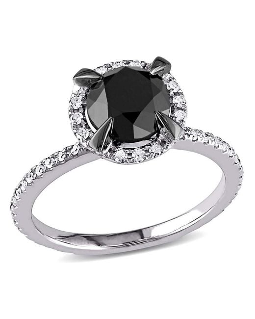 Amour Metallic 2 Ct Tw And Halo Diamond Engagement Ring