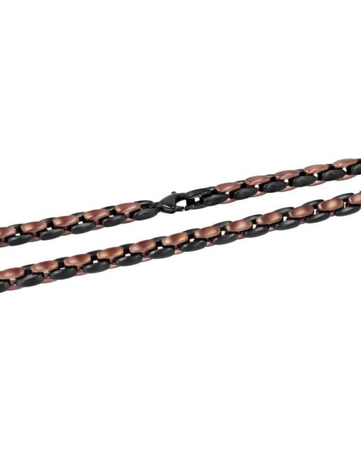 Robert Alton Metallic Stainless Steel With & Finish Oval Link Chain for men