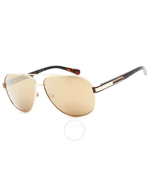 Guess Factory Natural Brown Mirror Pilot Sunglasses Gf0247 32g 61 for men