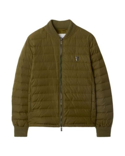 Burberry Green B Shield Logo Down Bomber Jacket for men