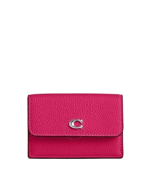COACH Pink Essential Mini Trifold Wallet