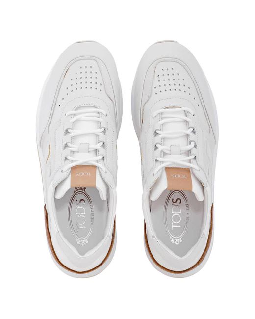 Tod's White Low Top Leather Sneakers for men
