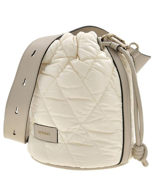 Moncler Natural Quilted Nylon Laque Bucket Bag