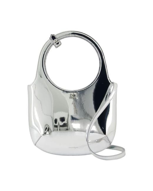 Courreges Gray Metallic Synthetic Shoulder Bag