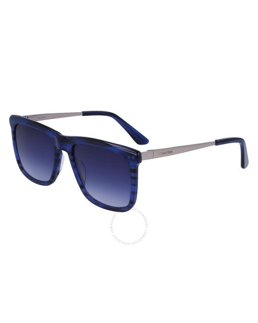 Calvin Klein Blue Gradient Square Sunglasses Ck22536s 416 56 for men