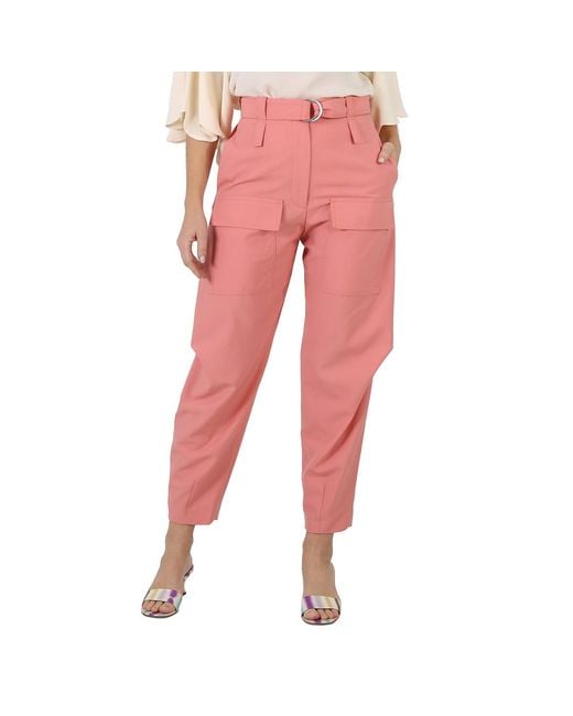Stella McCartney Red Harem Cargo Trousers, Brand Size 36 (Us Size 4)