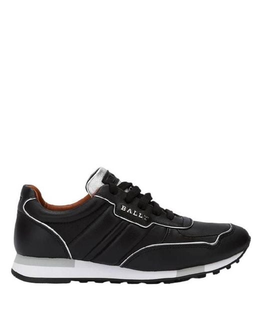 Bally Black Glarys Leather Low-Top Sneakers, Brand Size 35 Us