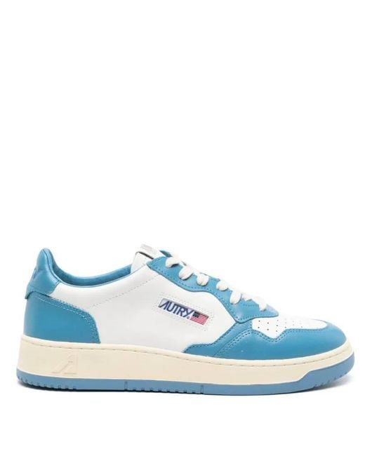 Autry Blue Bicolor Medalist Leather Low Sneakers, Brand Size 42 Us for men