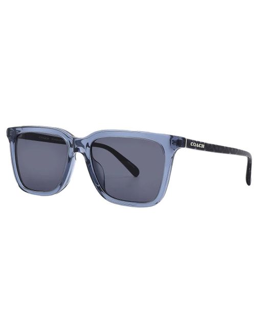 COACH Gray Blue Square Sunglasses Hc8385u 579487 54 for men