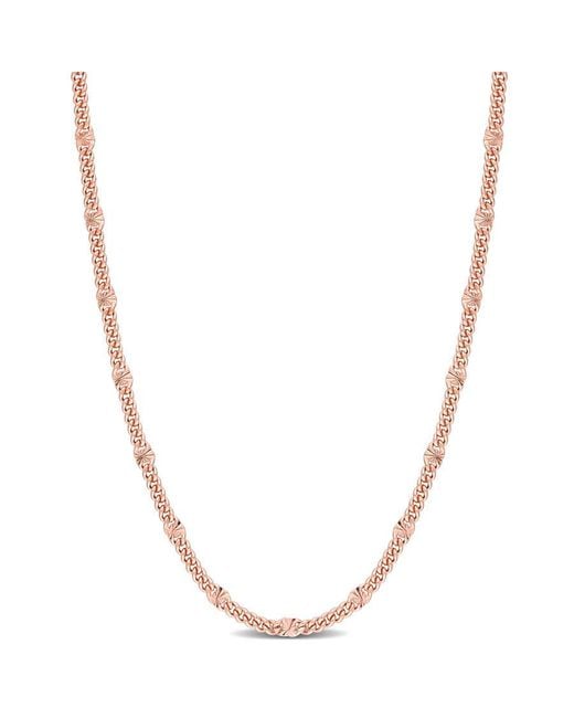 Amour Metallic Double Curb Link Chain Necklace