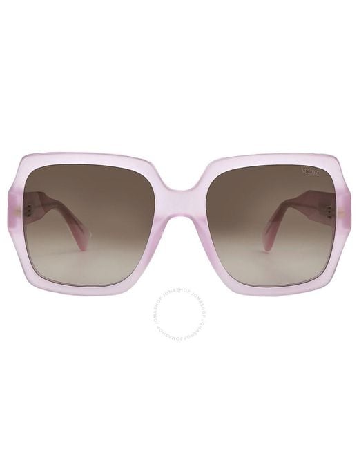 Moschino White Brown Gradient Square Sunglasses Mos127/s 035j/ha 56