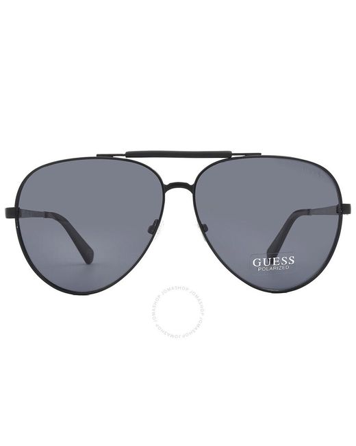 Guess Gray Polarized Smoke Pilot Sunglasses Gu5209 02d 61