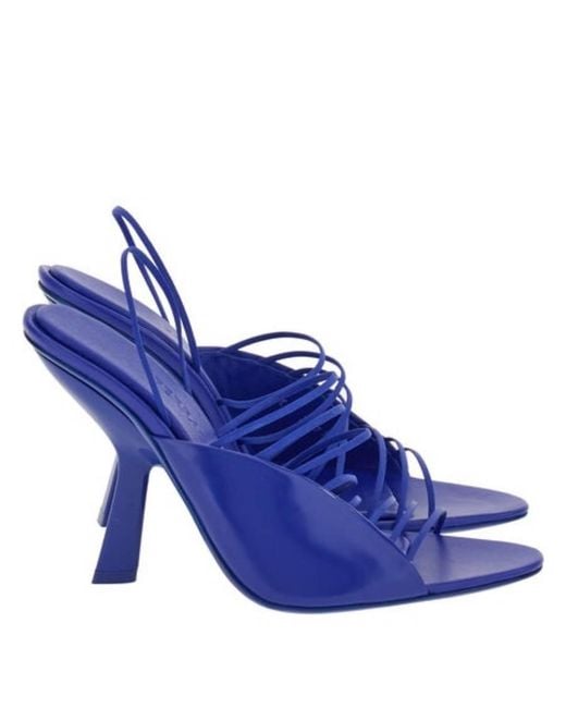 Ferragamo Blue Altaire Strappy Leather Sandals