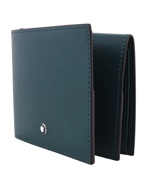 Montblanc Green Dark Pool Soft Trio 4Cc Thin Leather Wallet for men