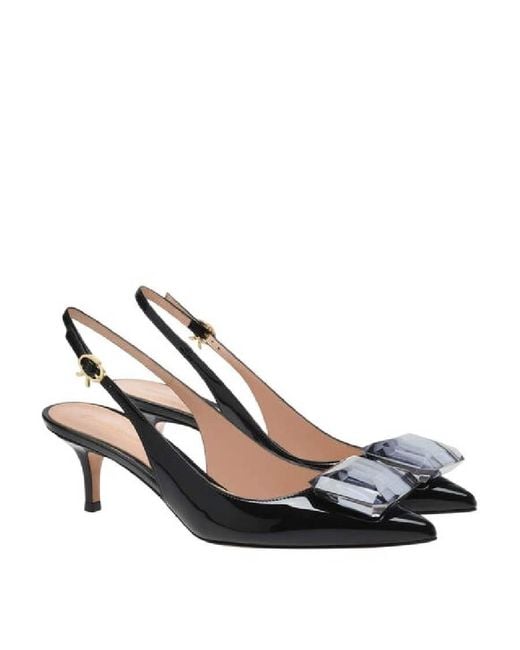 Gianvito Rossi Black Gianvito Ross Jaipur Sling 55 Pointed Toe Slingback Heels, Brand Size 36 (Us