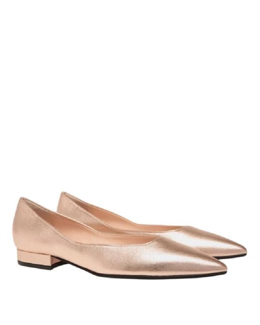 Bally Pink Elsia Laminated Leather Flat Pumps, Brand Size 36 Us