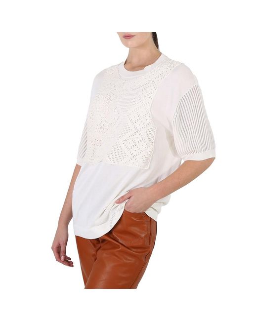 Chloé White Iconic Milk Crochet Patch Shirt